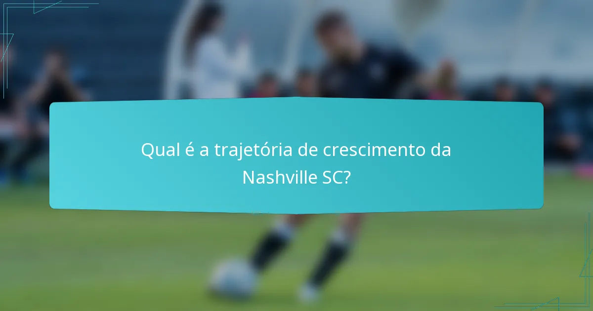 Qual é a trajetória de crescimento da Nashville SC?